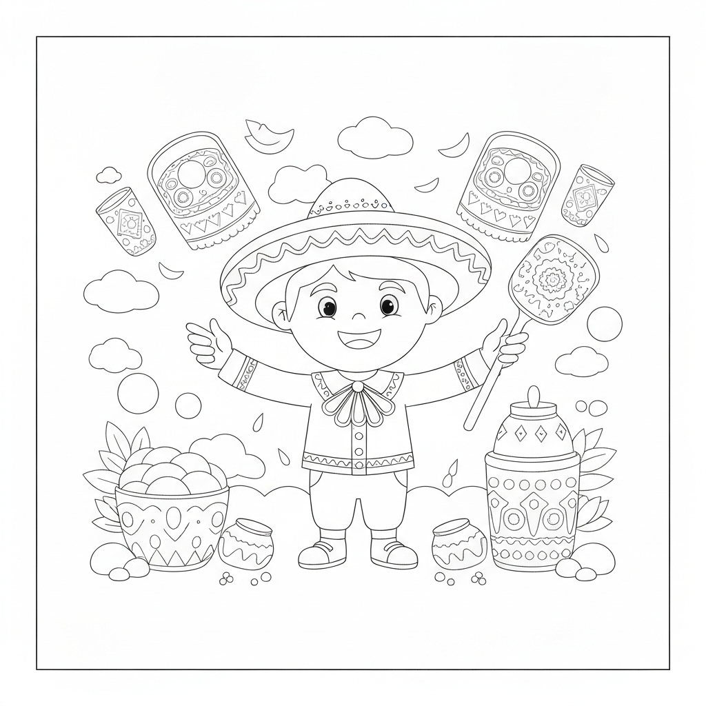 cinco de mayo portrait coloring page