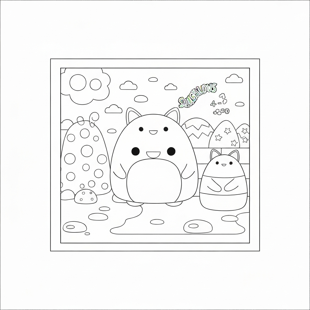 kleurboek squishmallows cartoon kleurplaat