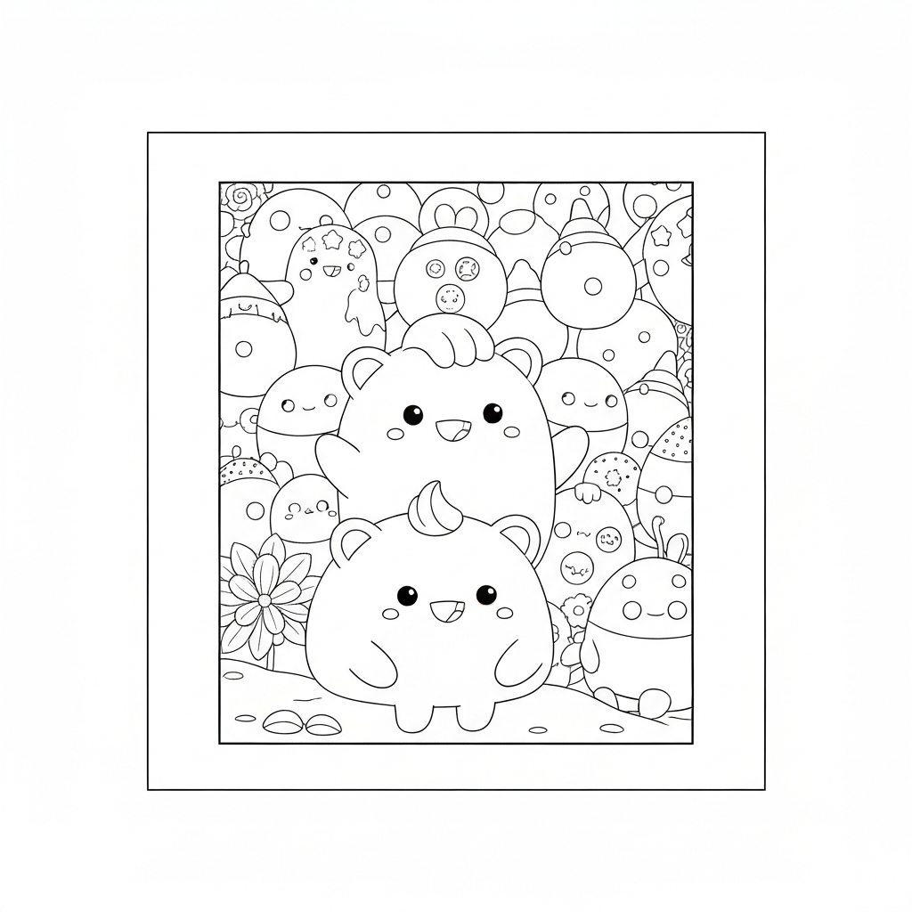 kleurboek squishmallows decoratieve kleurplaat