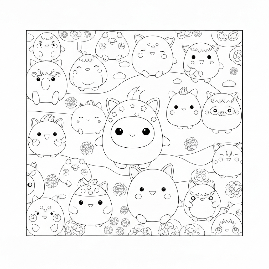 kleurboek squishmallows patroon kleurplaat