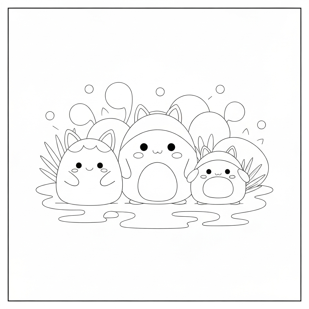 kleurboek squishmallows eenvoudige kleurplaat