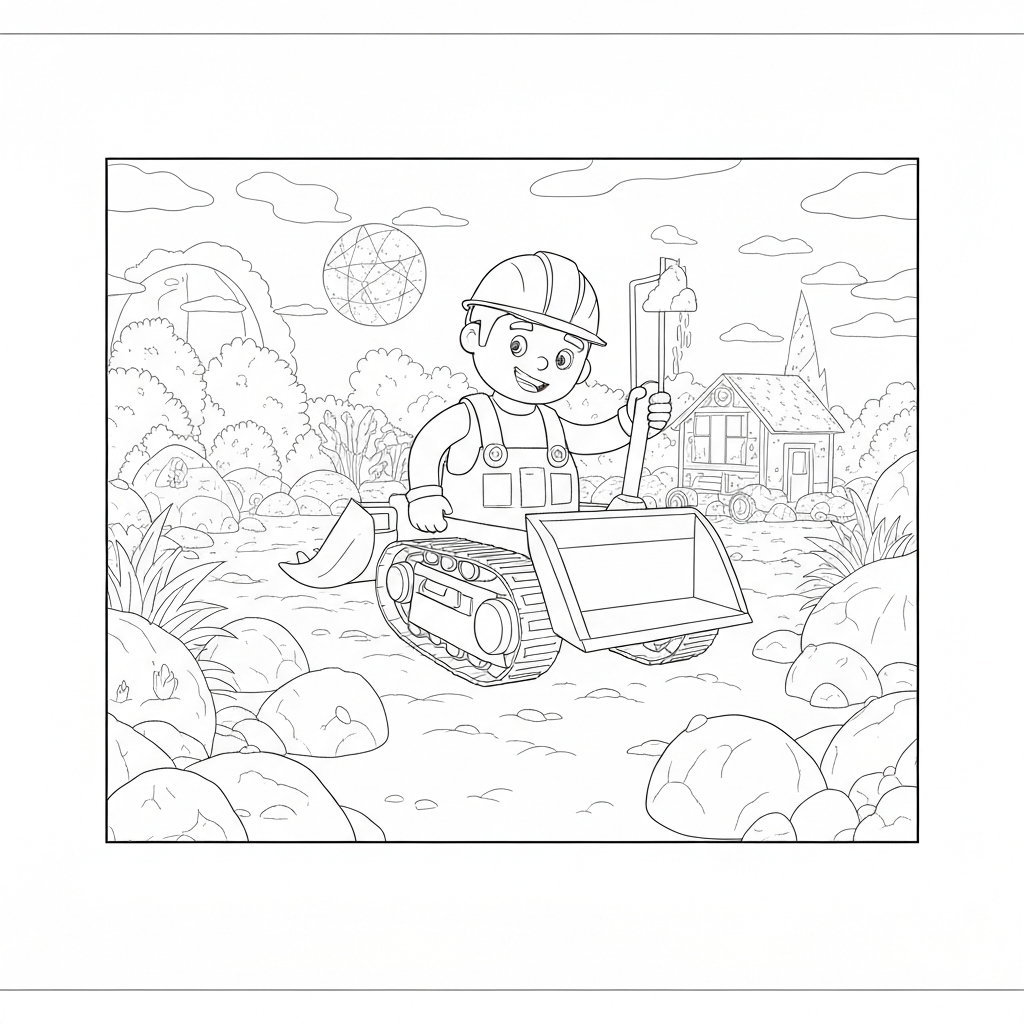 construction simple coloring page