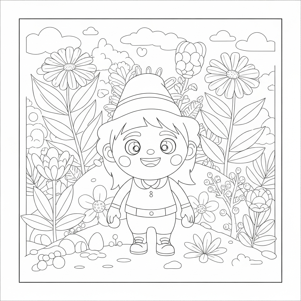 december flowers coloring page