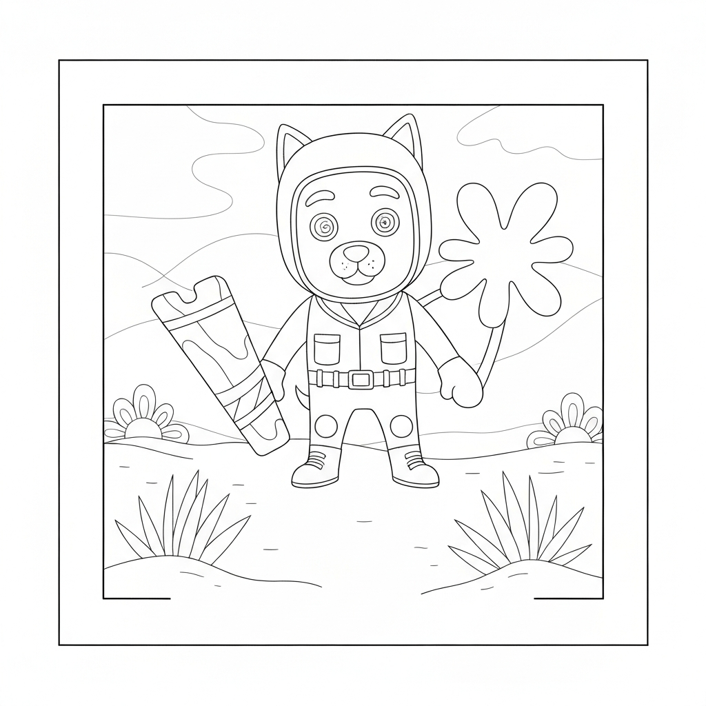 dogman abstract coloring page