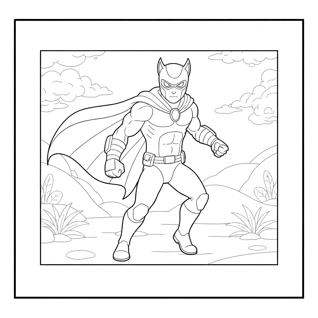 dogman action coloring page