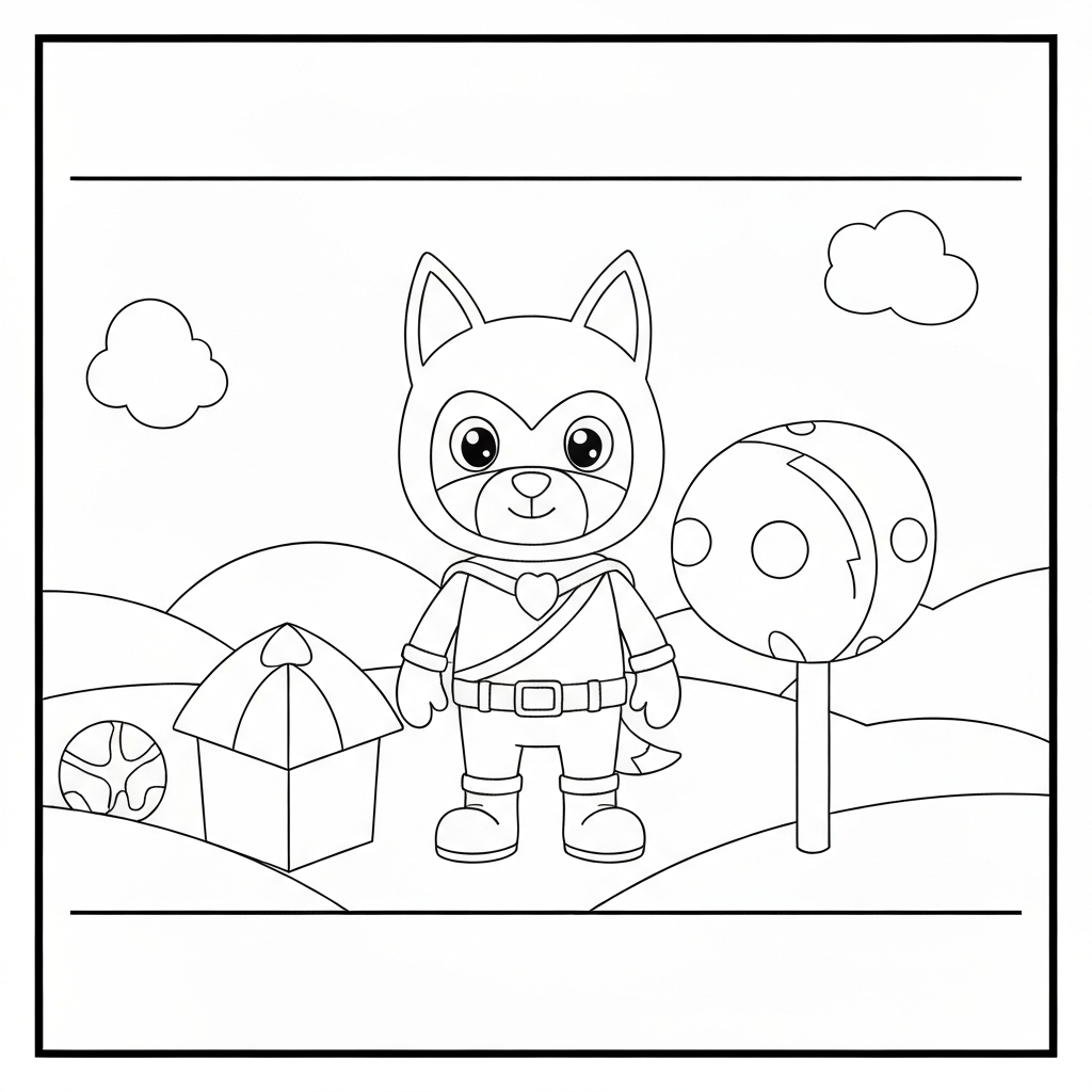 dogman cute coloring page