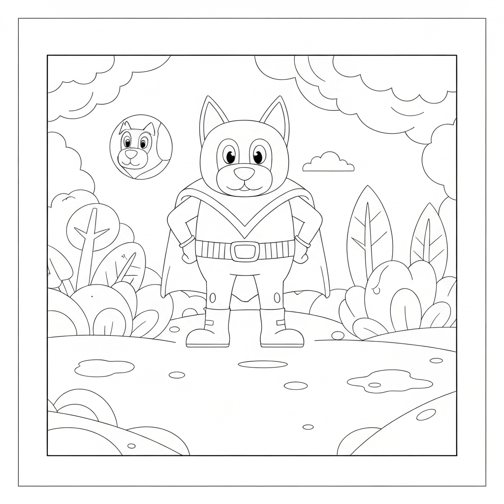 dogman easy coloring page