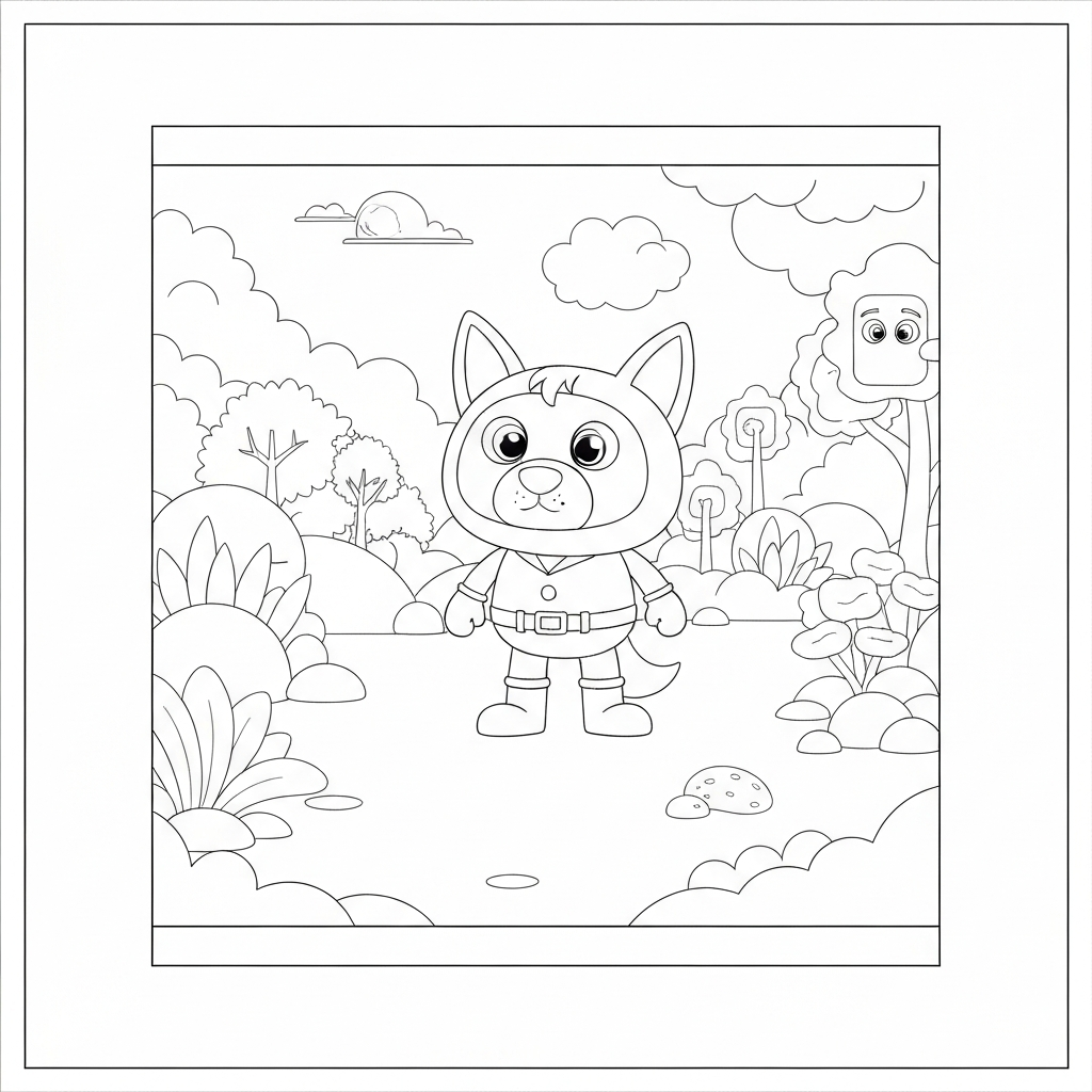 dogman educational coloring page