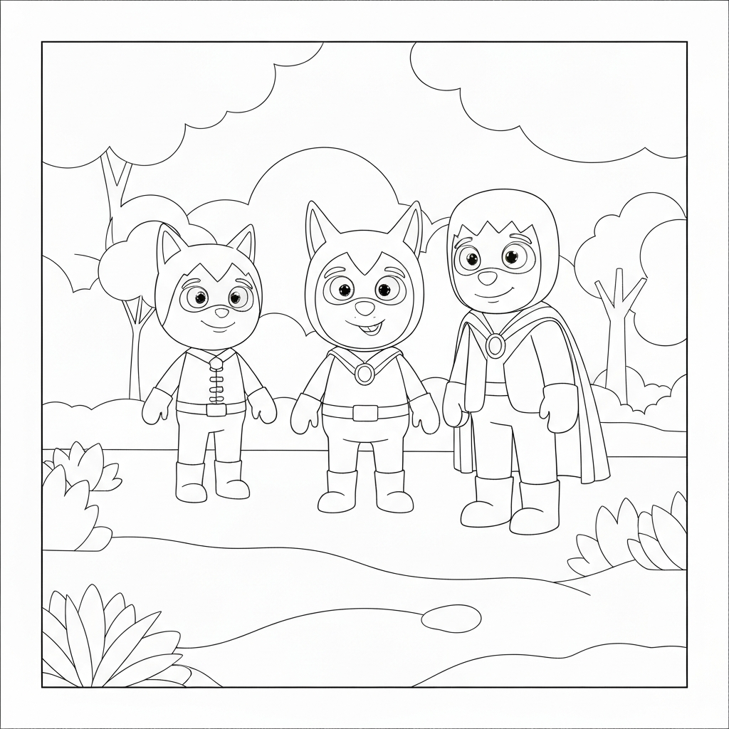 dogman family coloring page