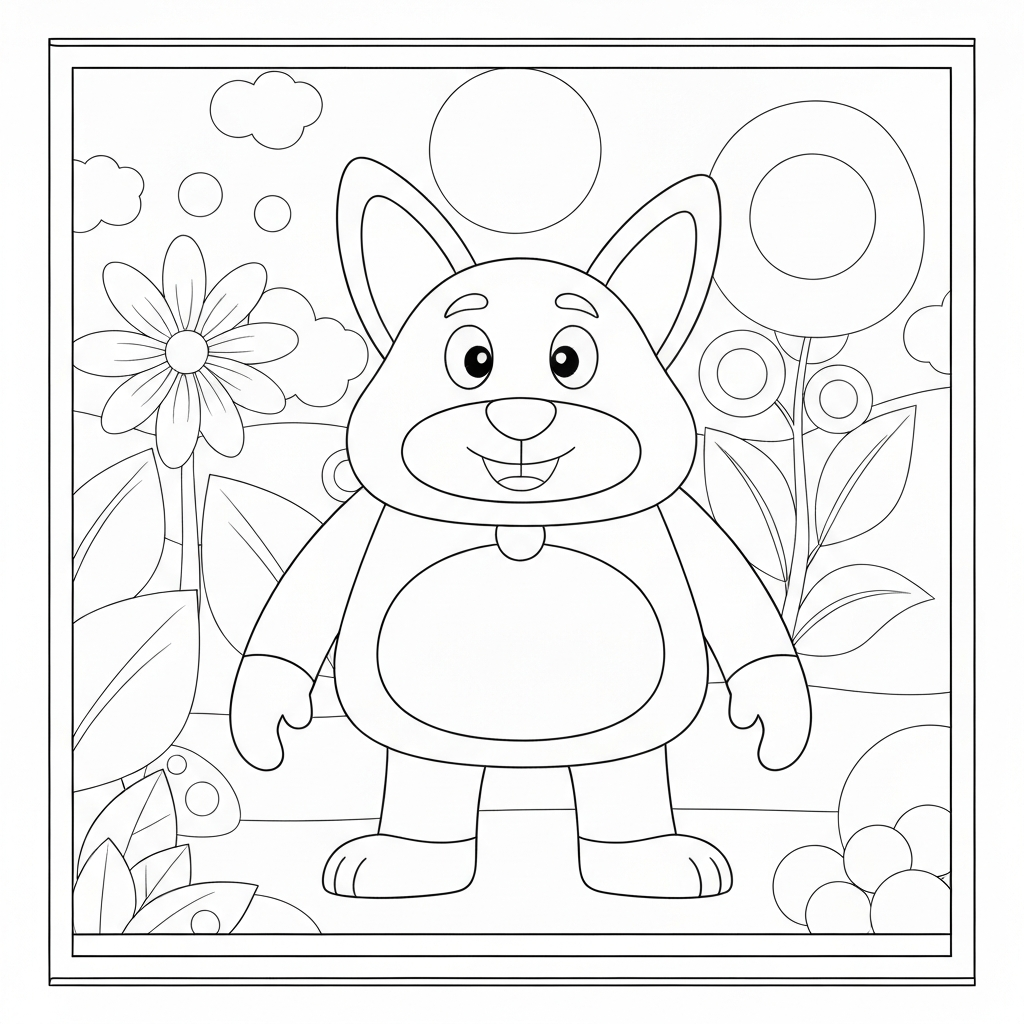 dogman flowers coloring page