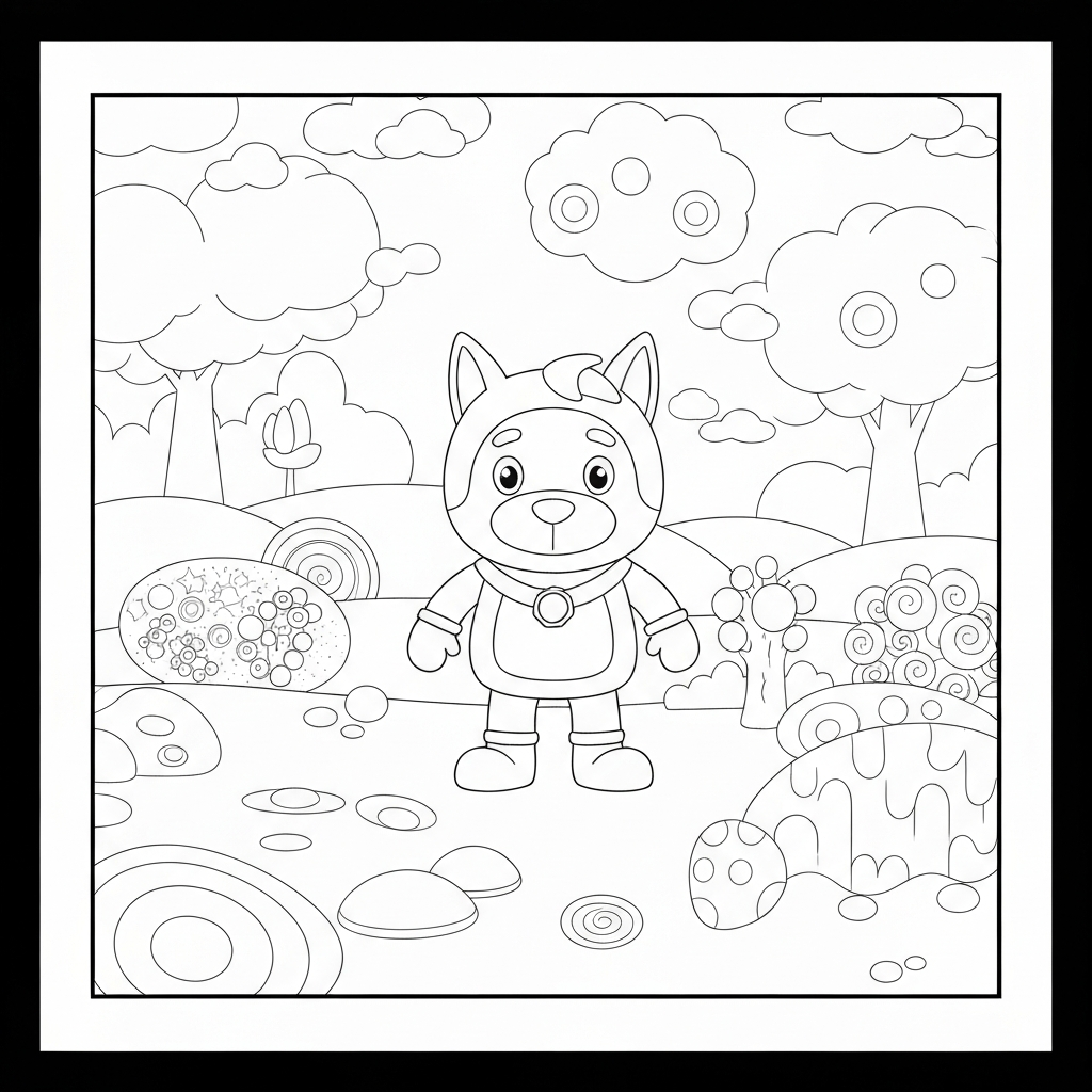 dogman pattern coloring page