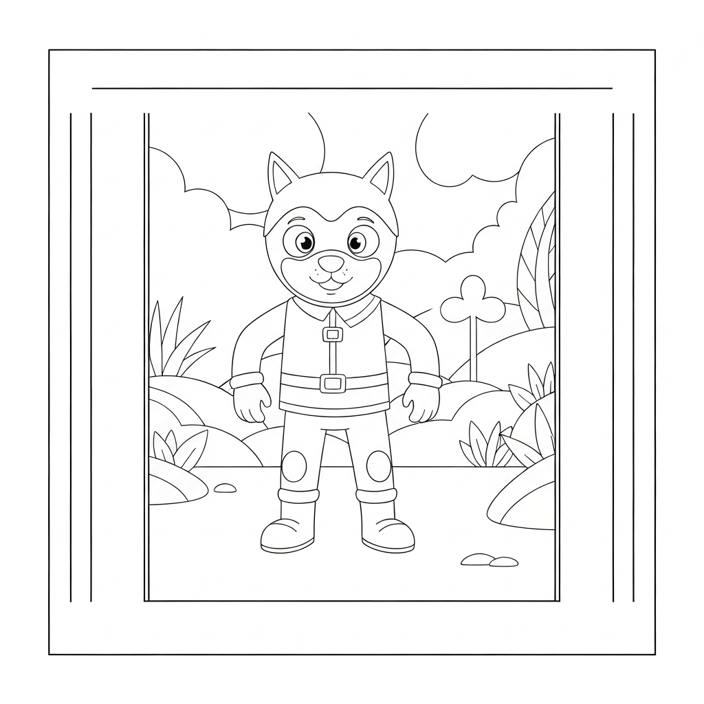 dogman simple coloring page