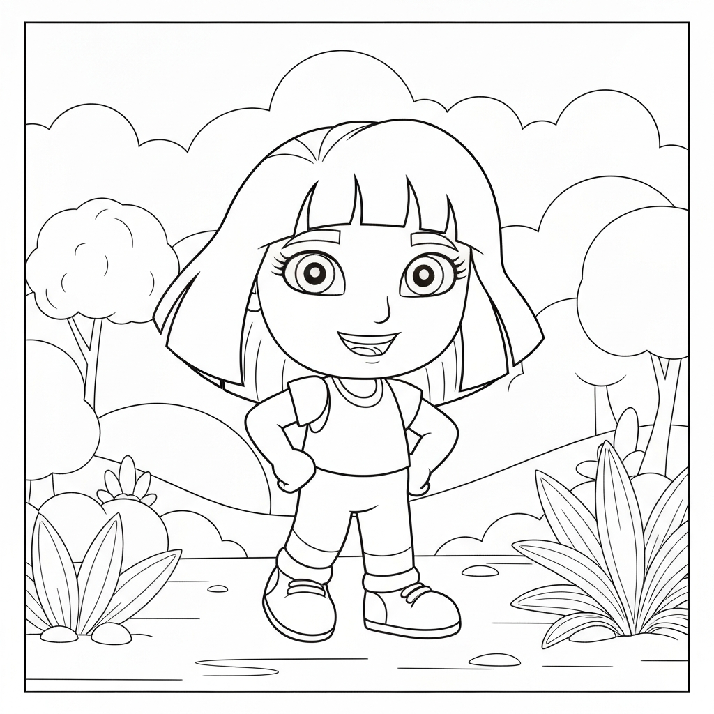 dora abstract coloring page