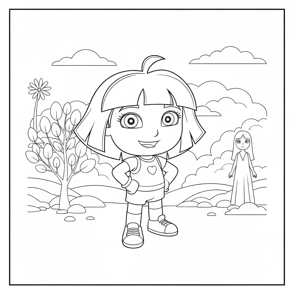 dora decorative coloring page
