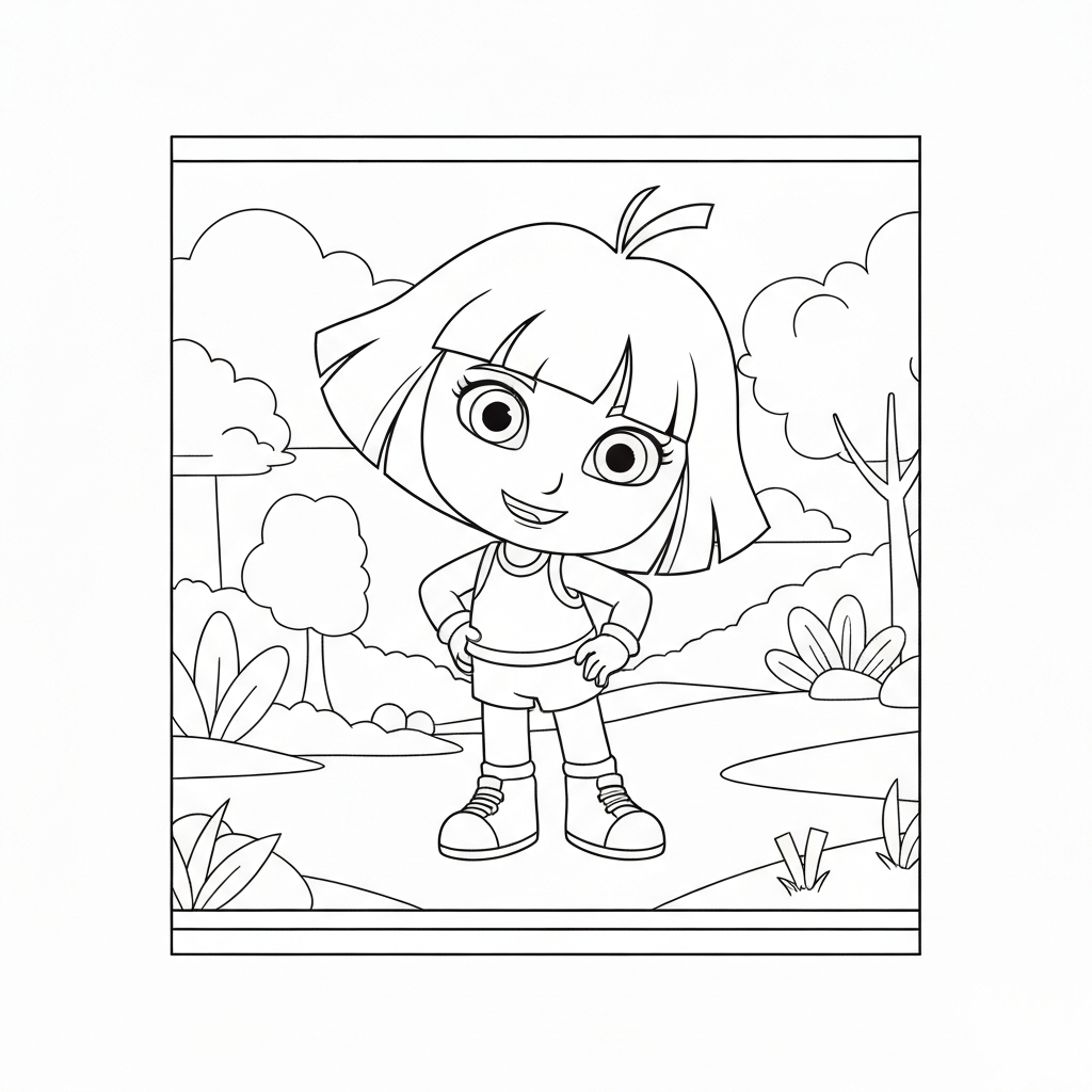 dora easy coloring page