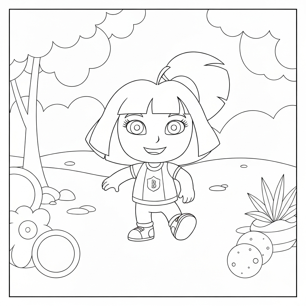dora educational coloring page