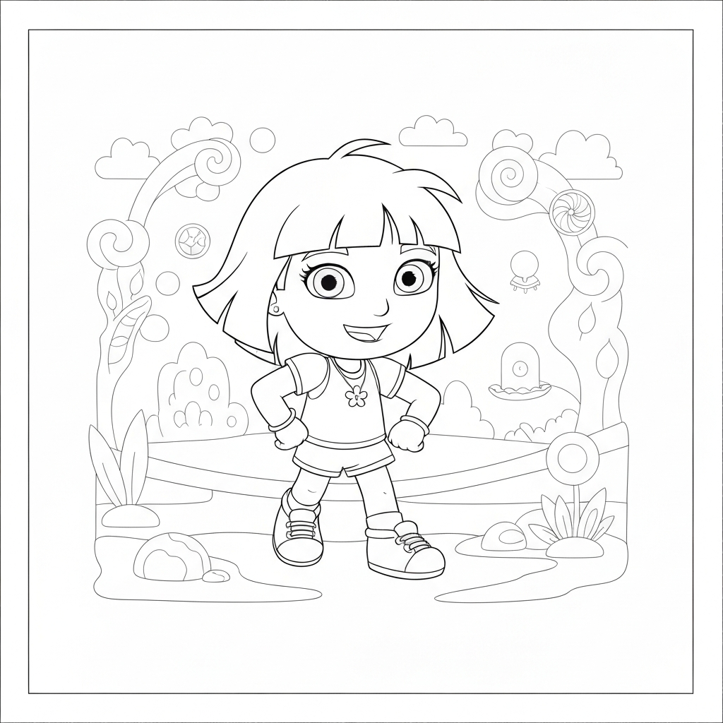 dora pattern coloring page