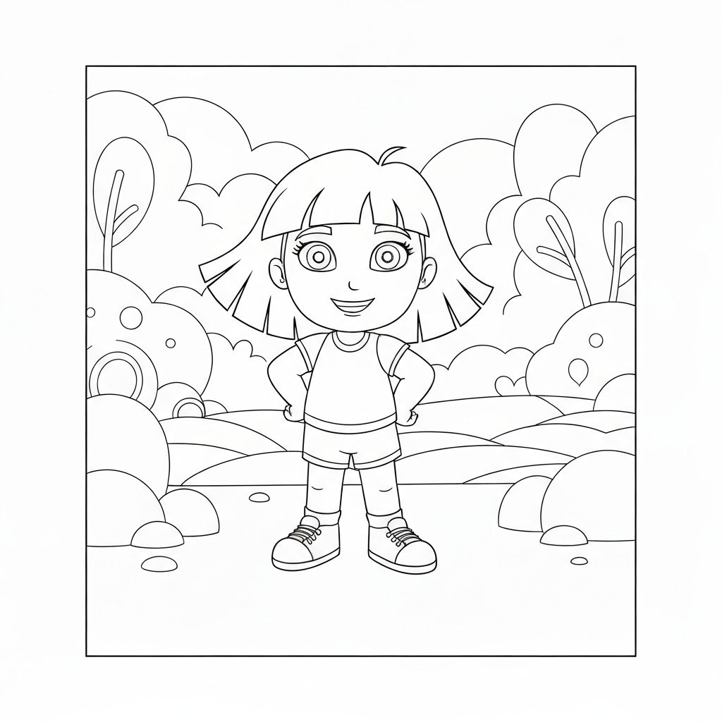 dora portrait coloring page