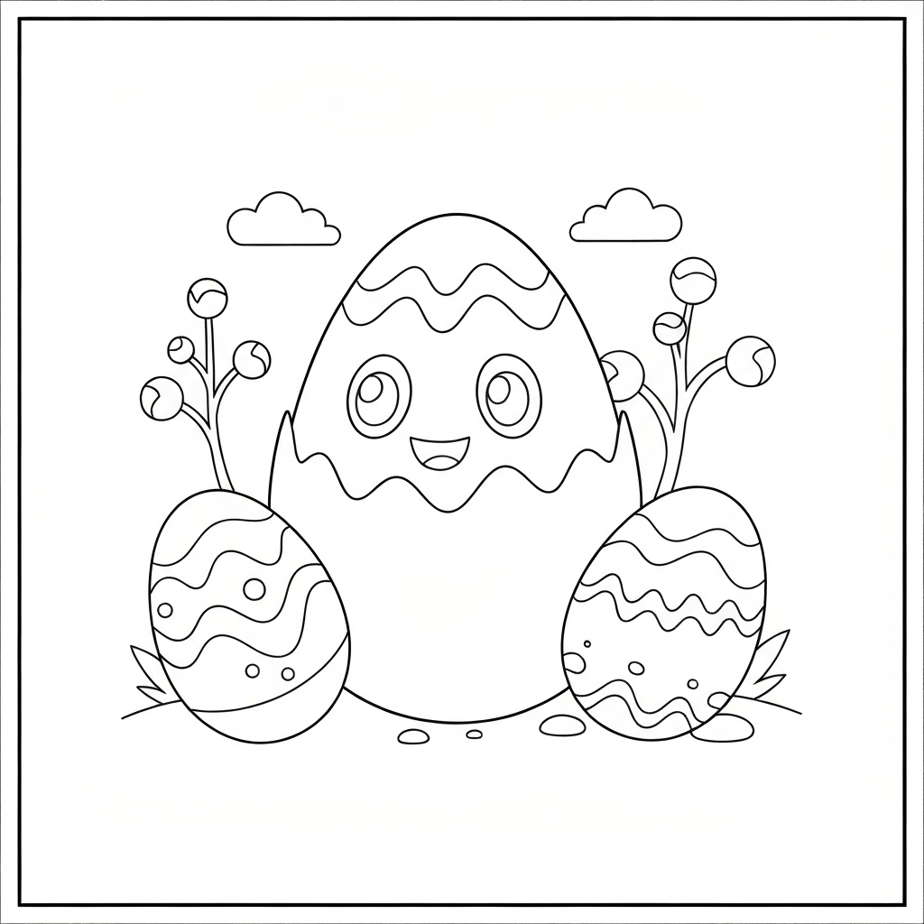 egg cartoon coloring page