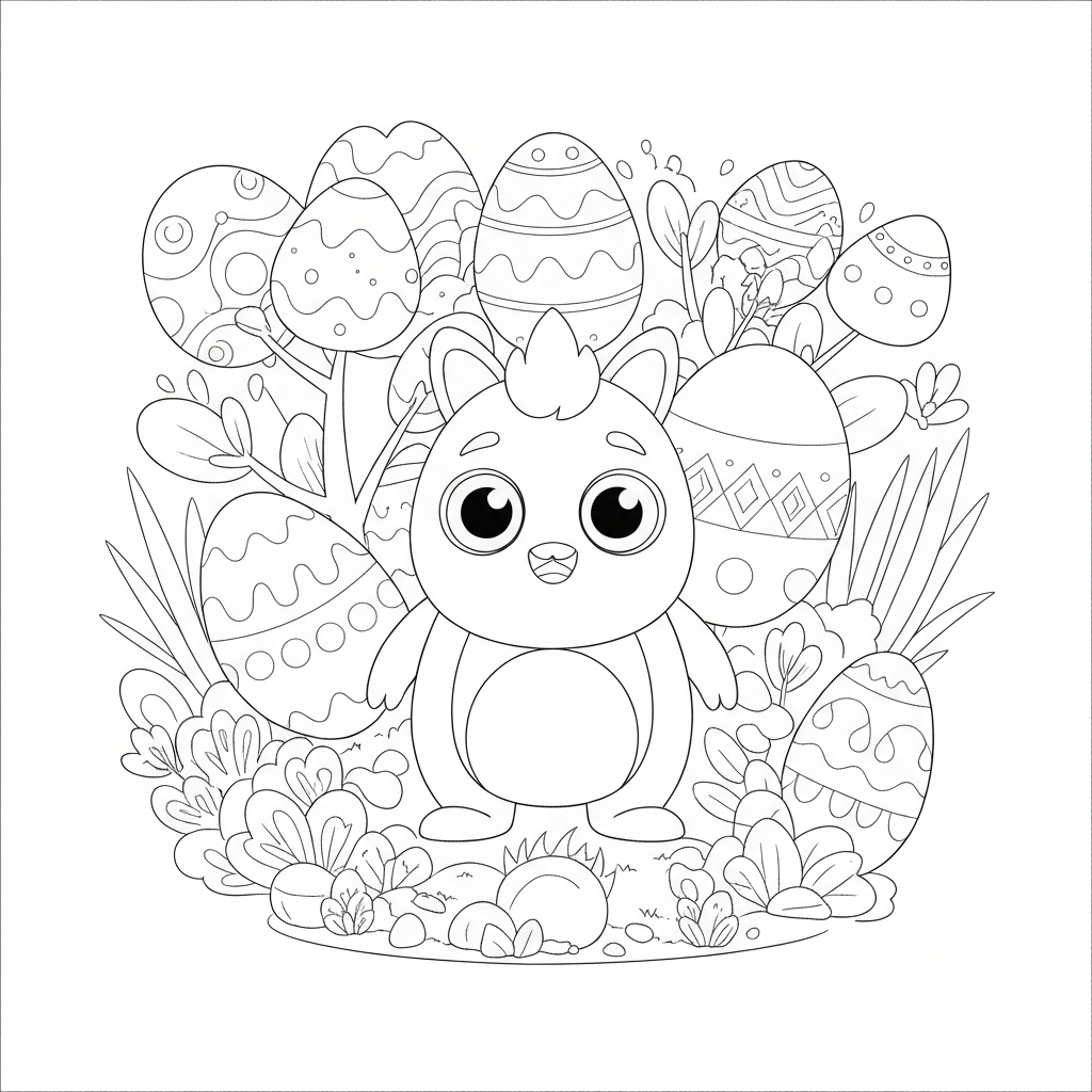 egg detailed coloring page
