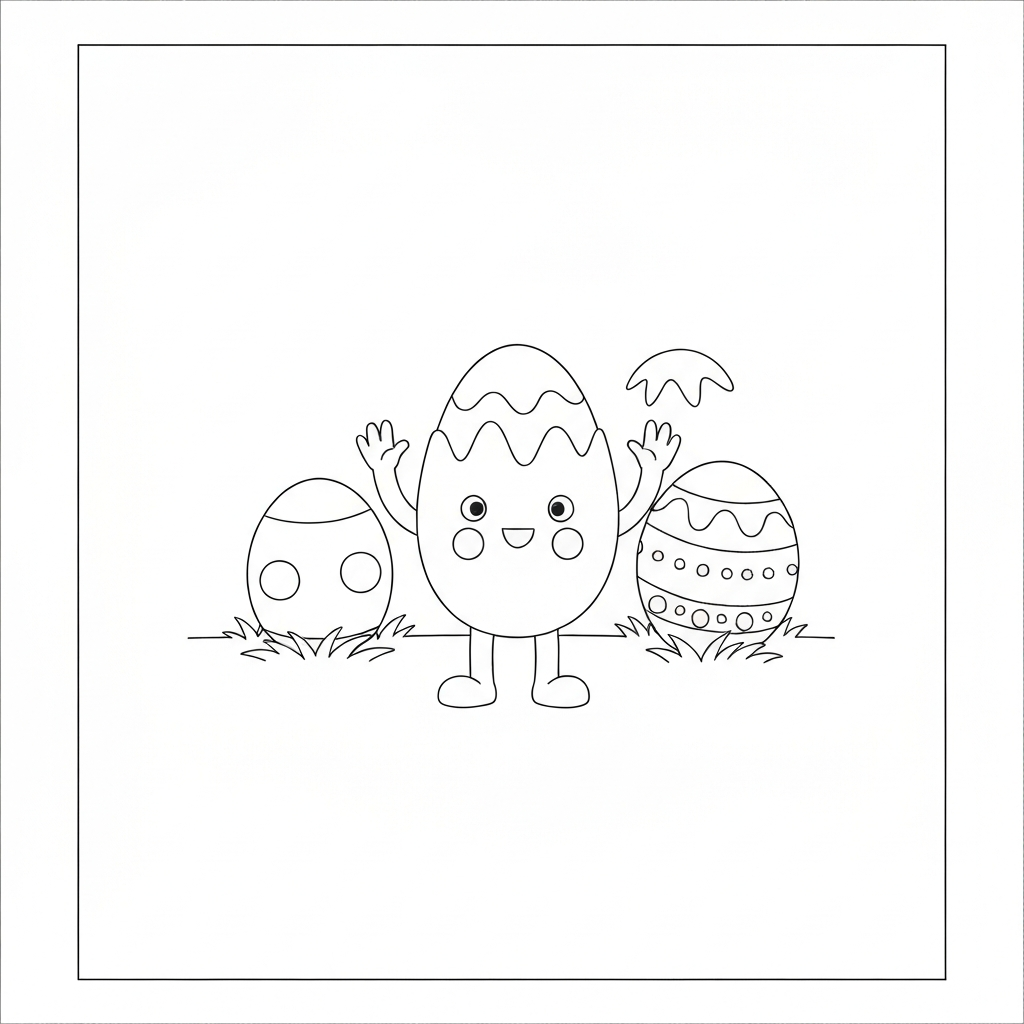 egg easy coloring page