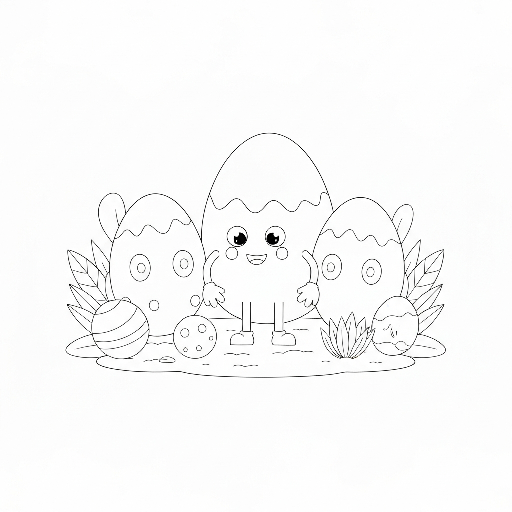 egg educational coloring page