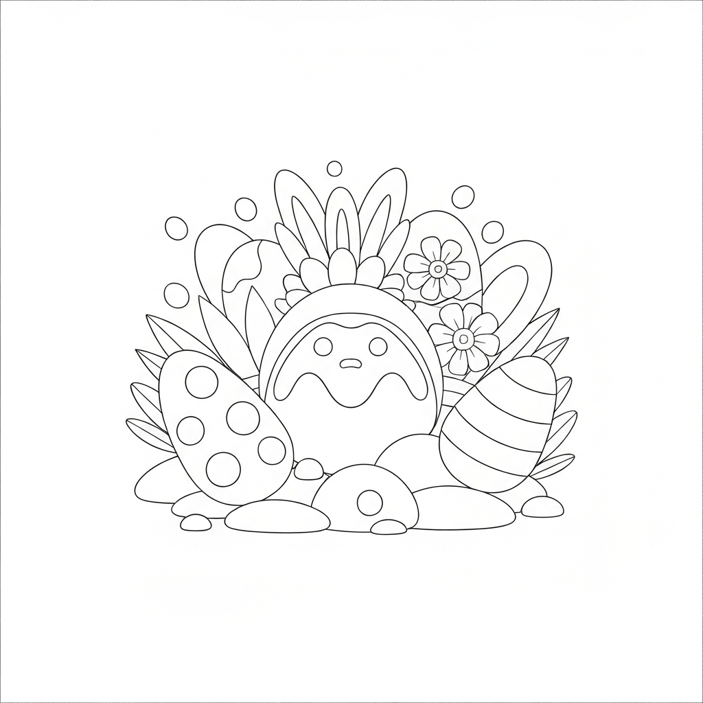 egg flowers coloring page