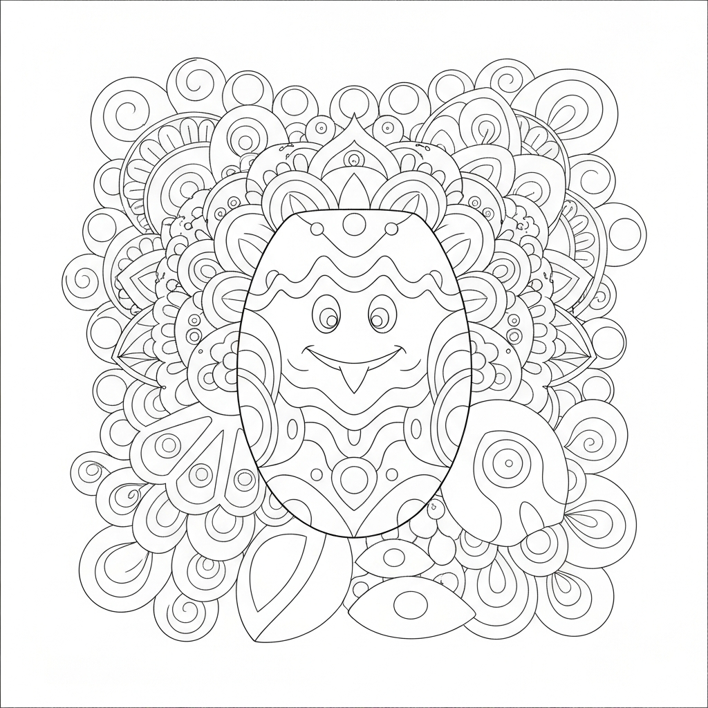 egg mandala coloring page