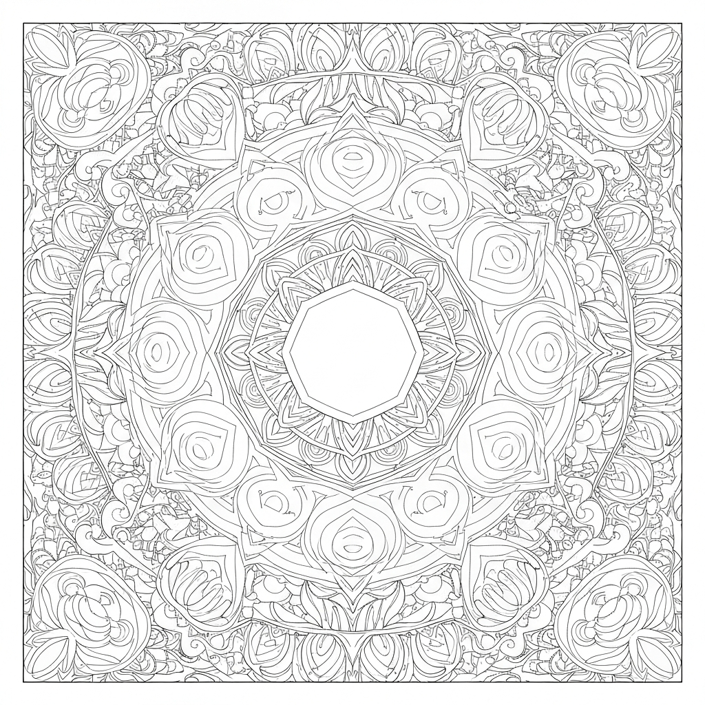 farm animals mandala coloring page