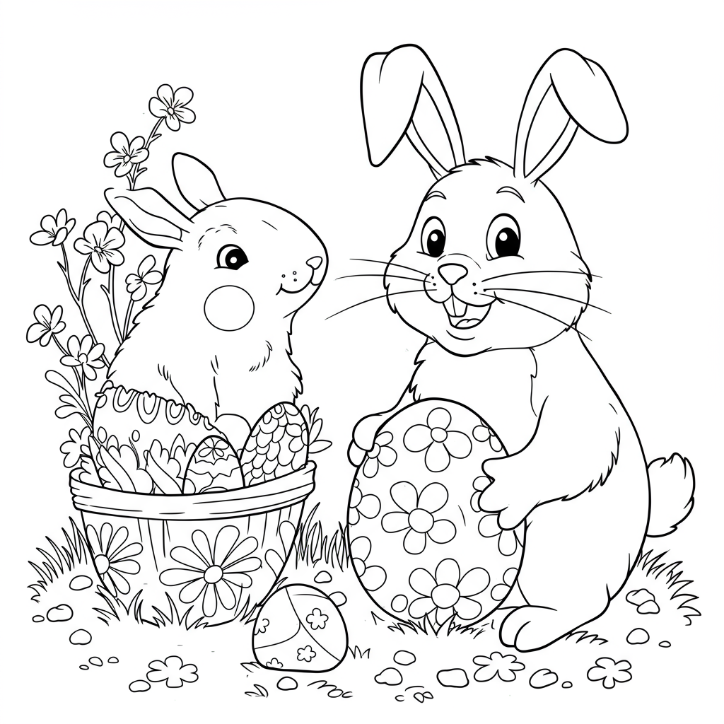 gratis paas kleurboek pagina's cartoon kleurplaat