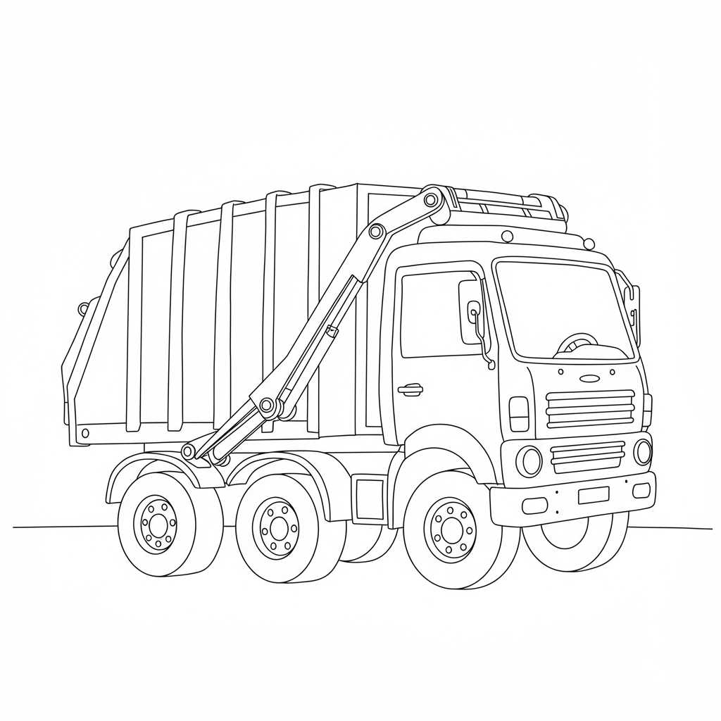 garbage truck baby coloring page