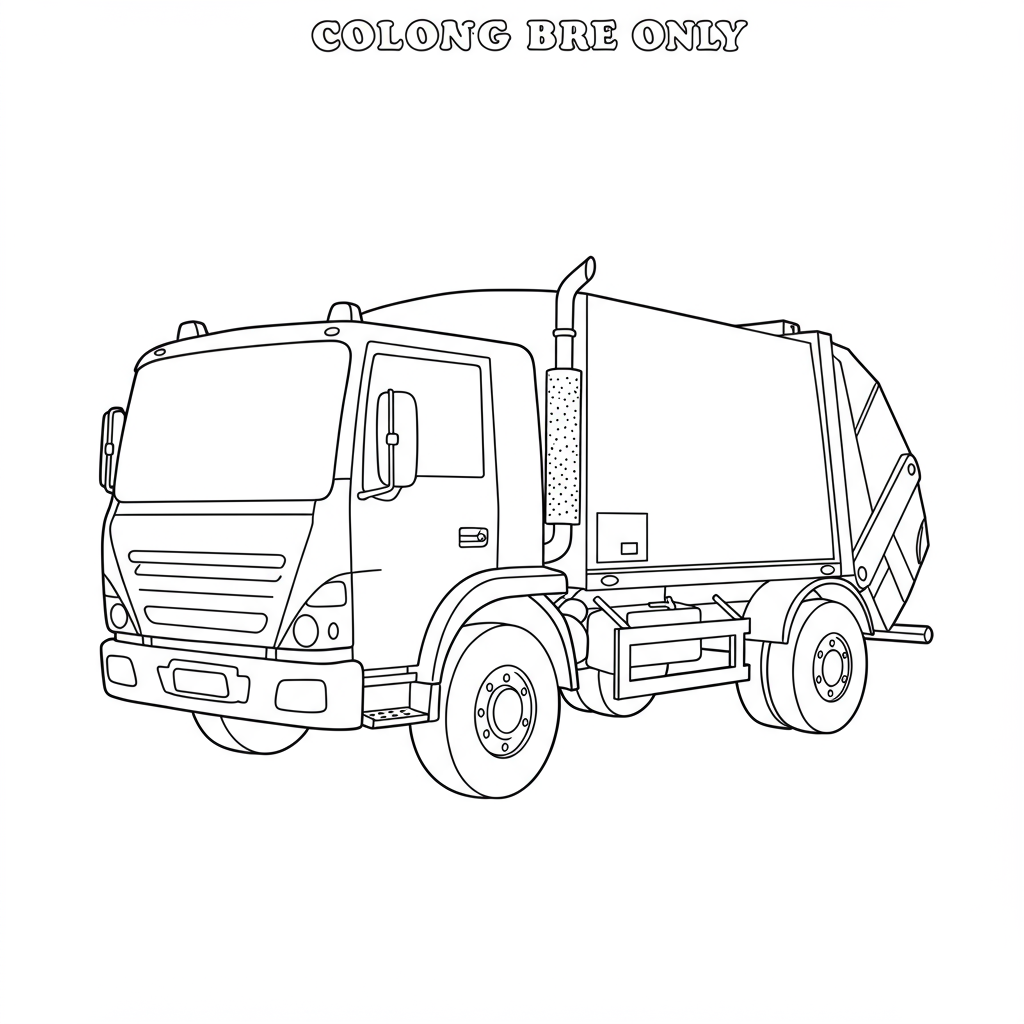 garbage truck easy coloring page