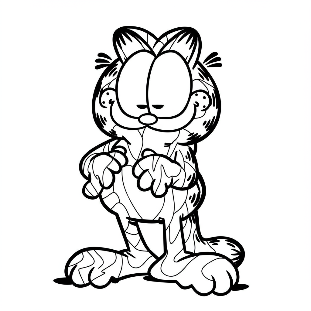 garfield abstract coloring page