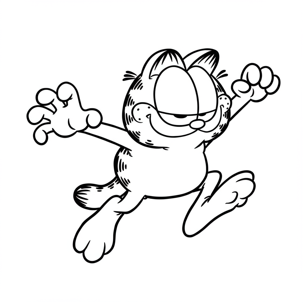 garfield action coloring page