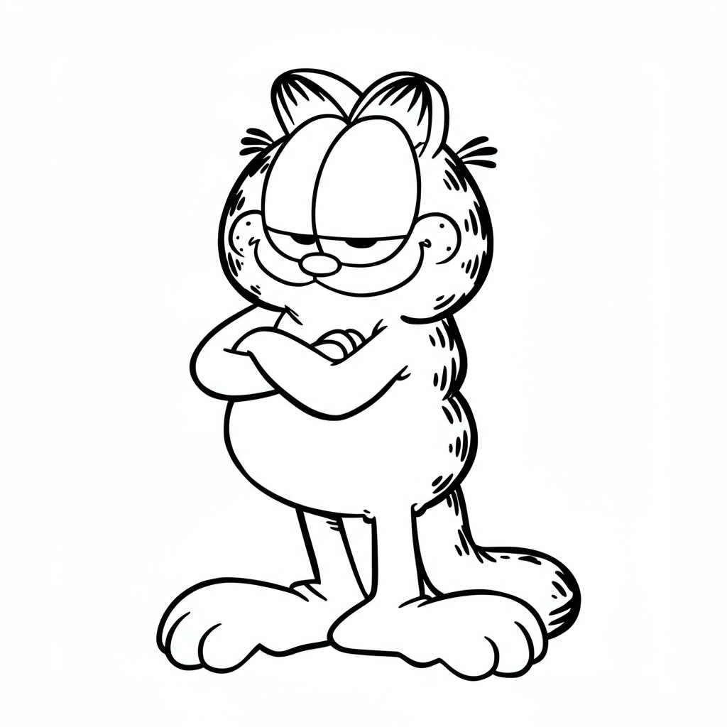 garfield decorative coloring page