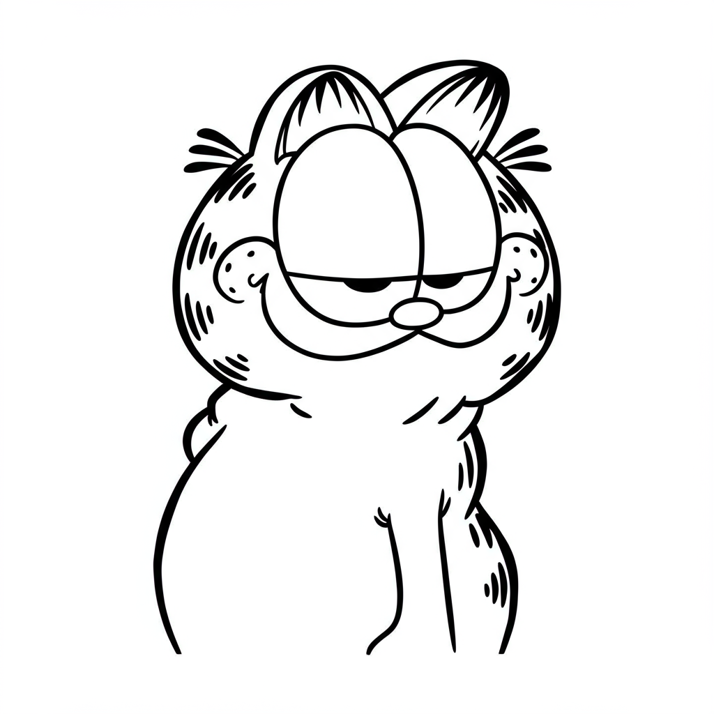 garfield portrait coloring page