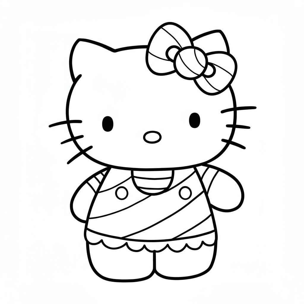 hello kitty marshmallow abstract coloring page