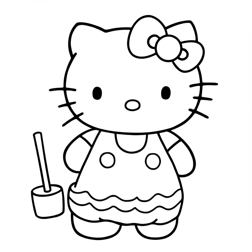 hello kitty marshmallow baby coloring page