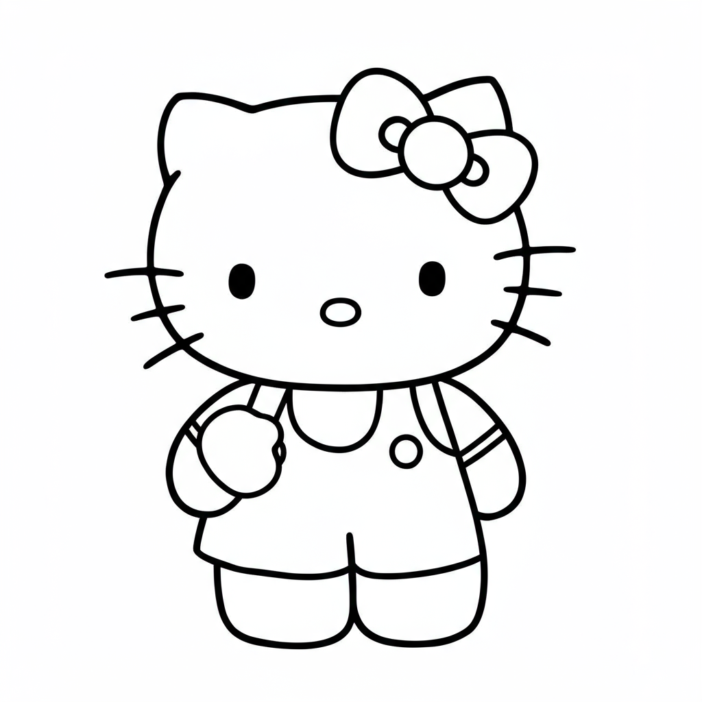 hello kitty marshmallow cute coloring page