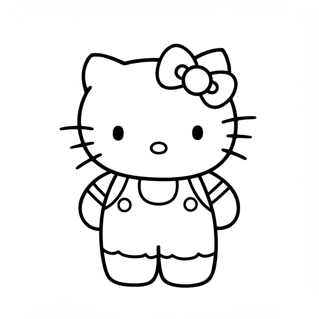 hello kitty marshmallow easy coloring page