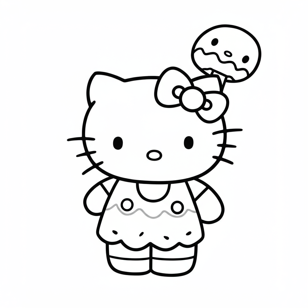 hello kitty marshmallow educational coloring page