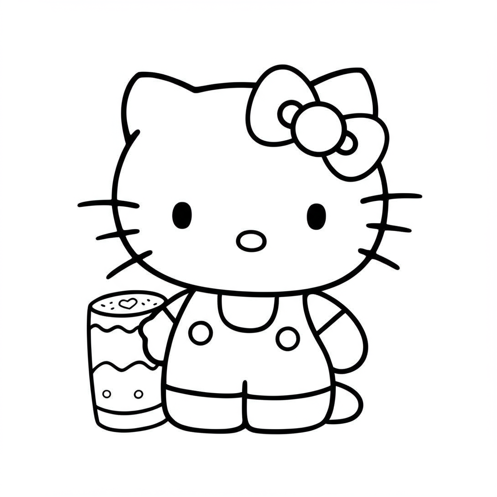 hello kitty marshmallow portrait coloring page