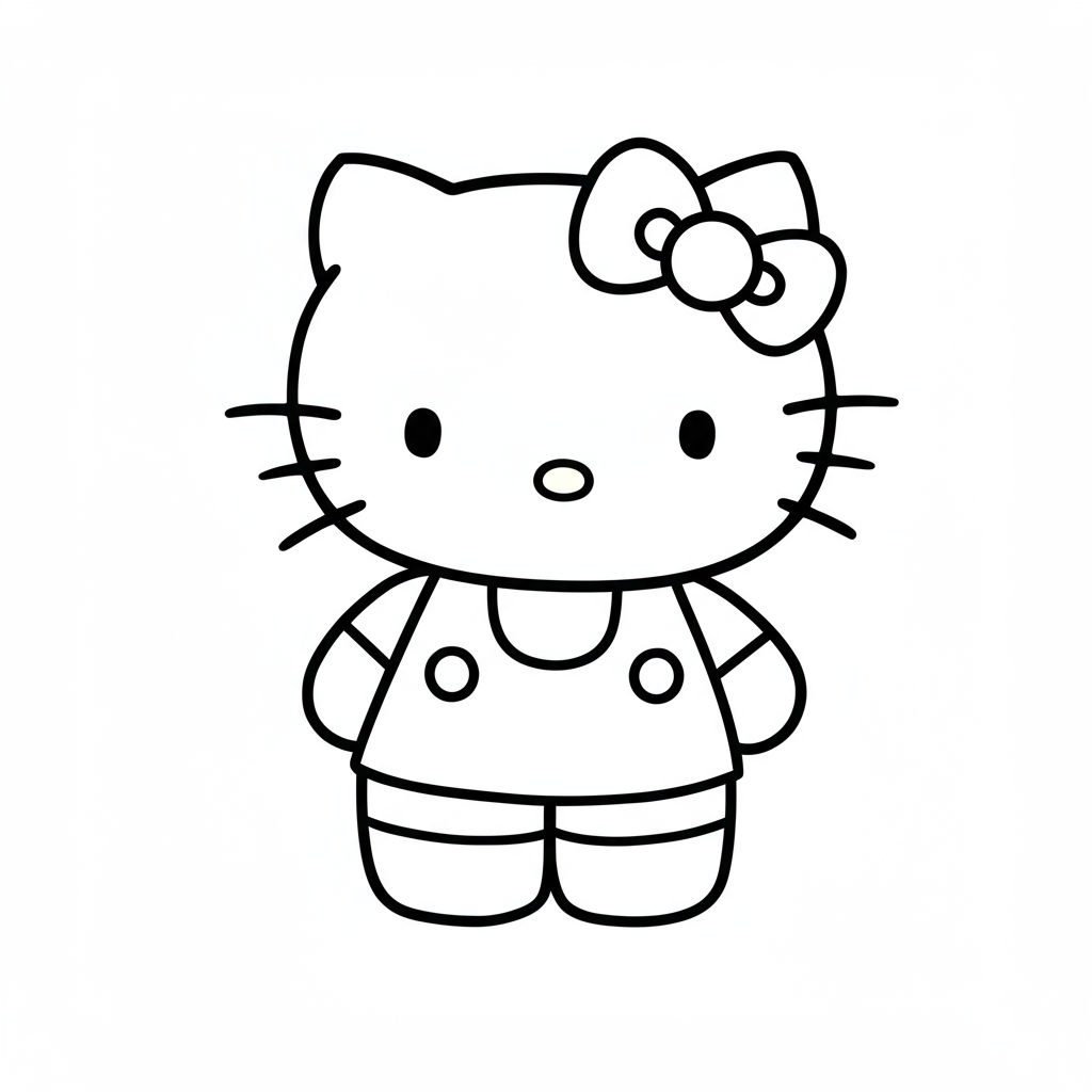 hello kitty marshmallow simple coloring page