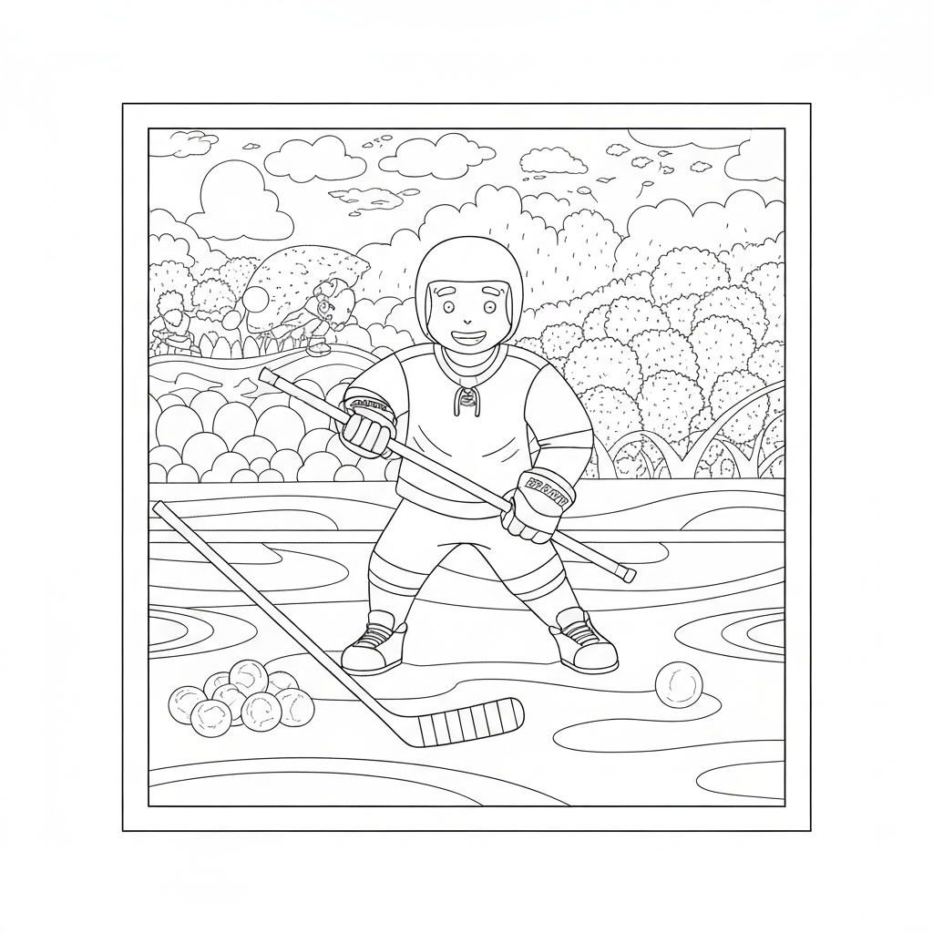 hockey pattern coloring page