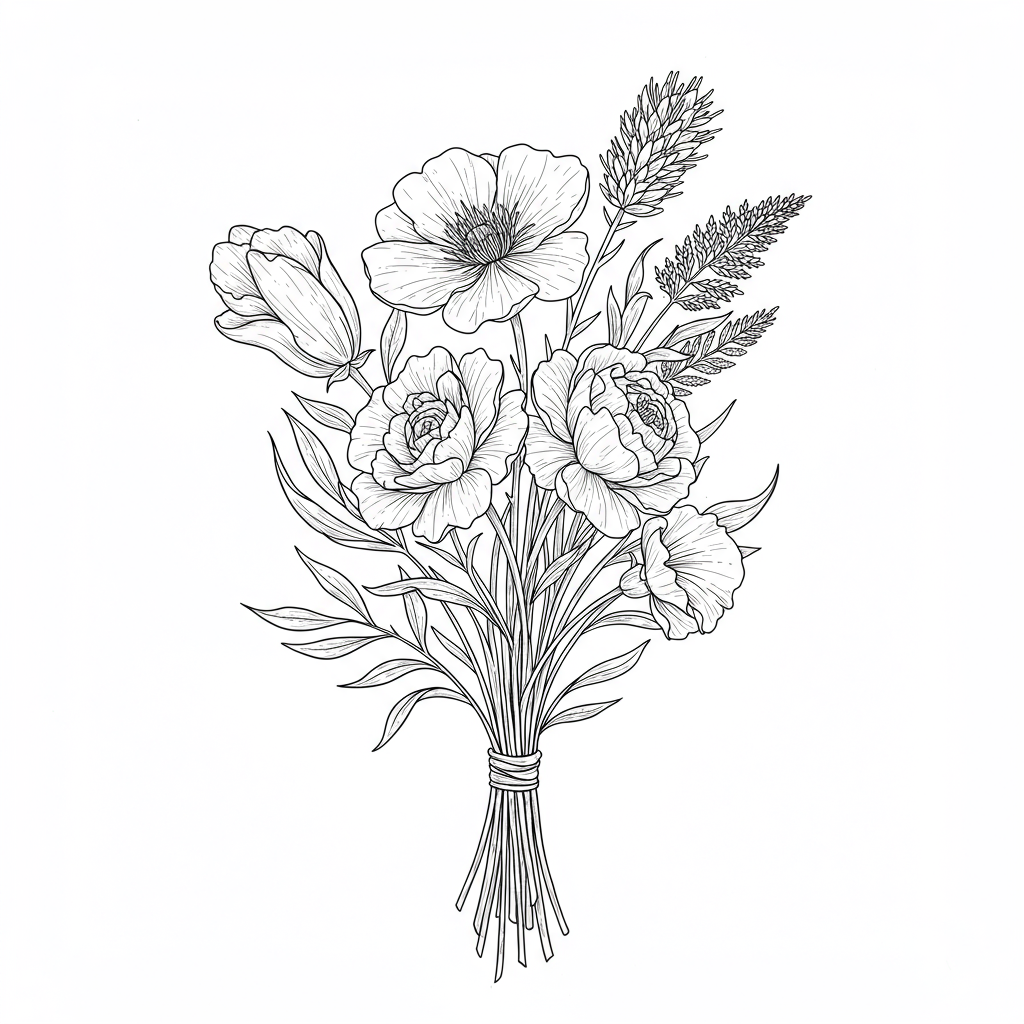 horror flowers coloring page