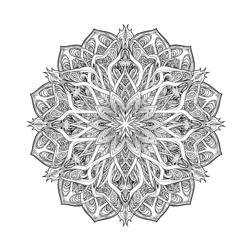 horror mandala coloring page
