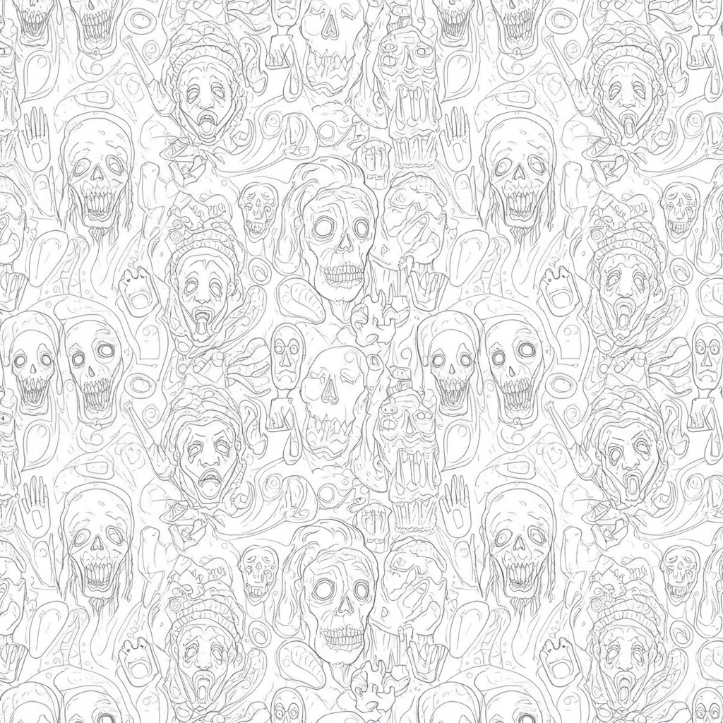 horrorfilm patroon kleurplaat