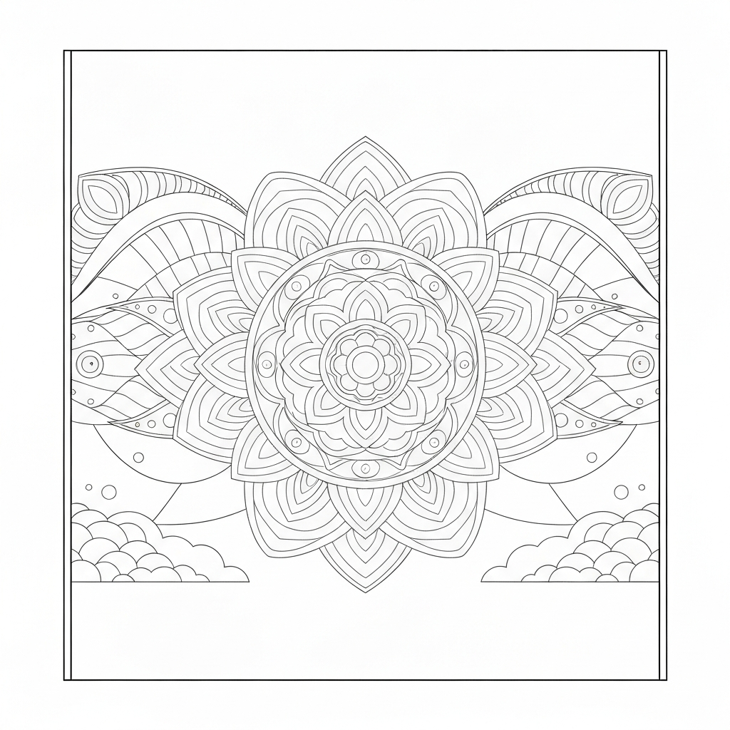 ilham verici mandala boyama sayfası