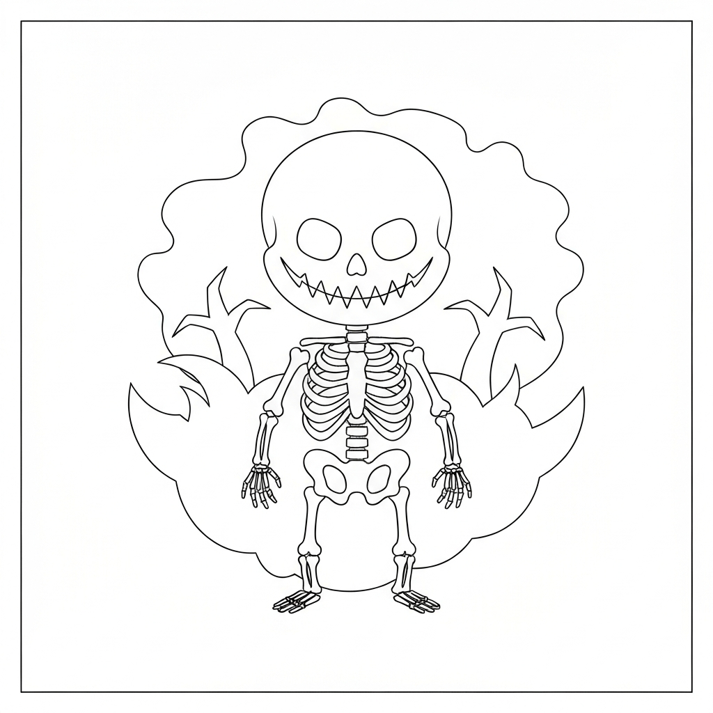jack skeleton detailed coloring page