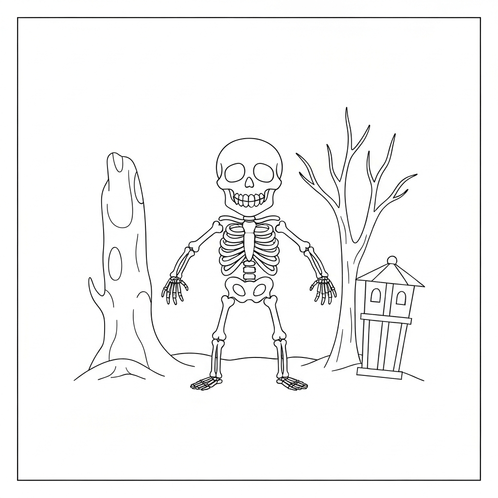 jack skeleton easy coloring page